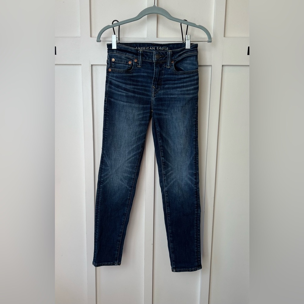 American Eagle Mens 26 x 28 AirFlex Temp Tech Skinny Jeans Blue Denim